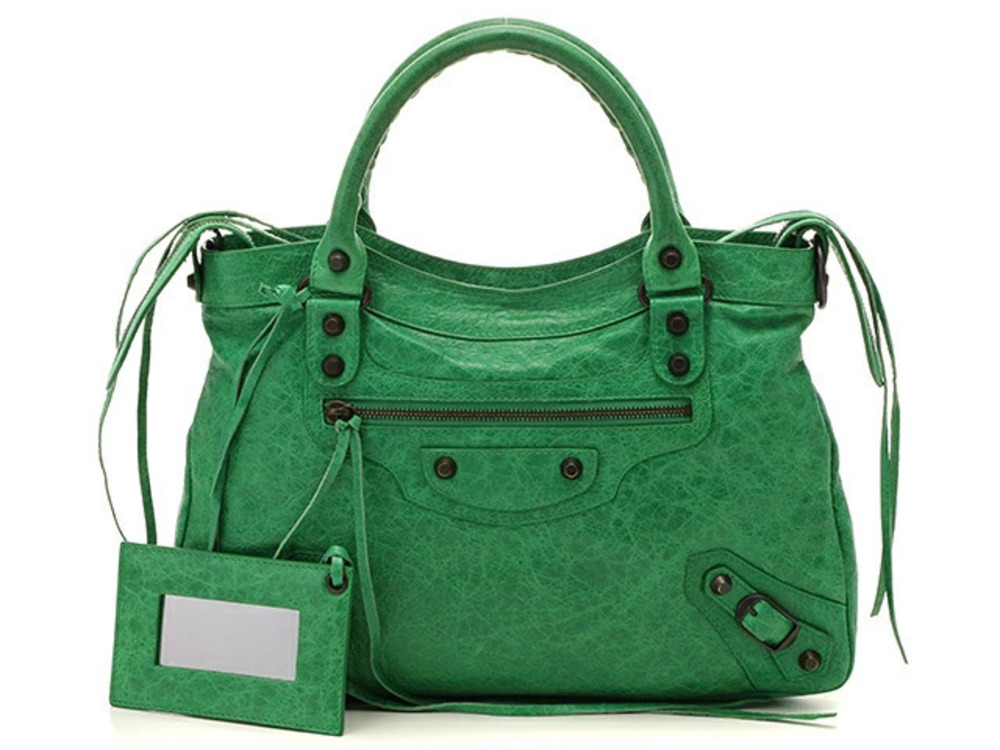 Balenciaga Bag Town Shoulder The Green Calfskin